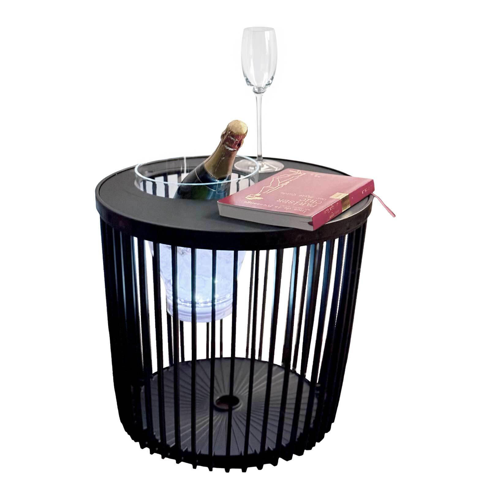 BEISTELLTISCH MIT ACRYL-WEINKÜHLER Copenhagen schwarz 45 cm - Schwarz, Kunststoff (45/45/45cm) - COOTAB Cooler Table