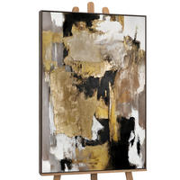 GEMÄLDE Goldene Fragmente Schattenfugenrahmen Grau 120x80 cm - Grau, Holz (120/80cm) - YS-art gallery