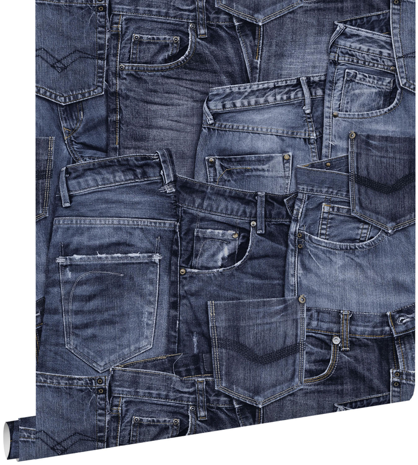 TAPETE Jeansstoff 53 cm x 10.05 m - Blau, Papier (53/1000cm) - ESTAhome