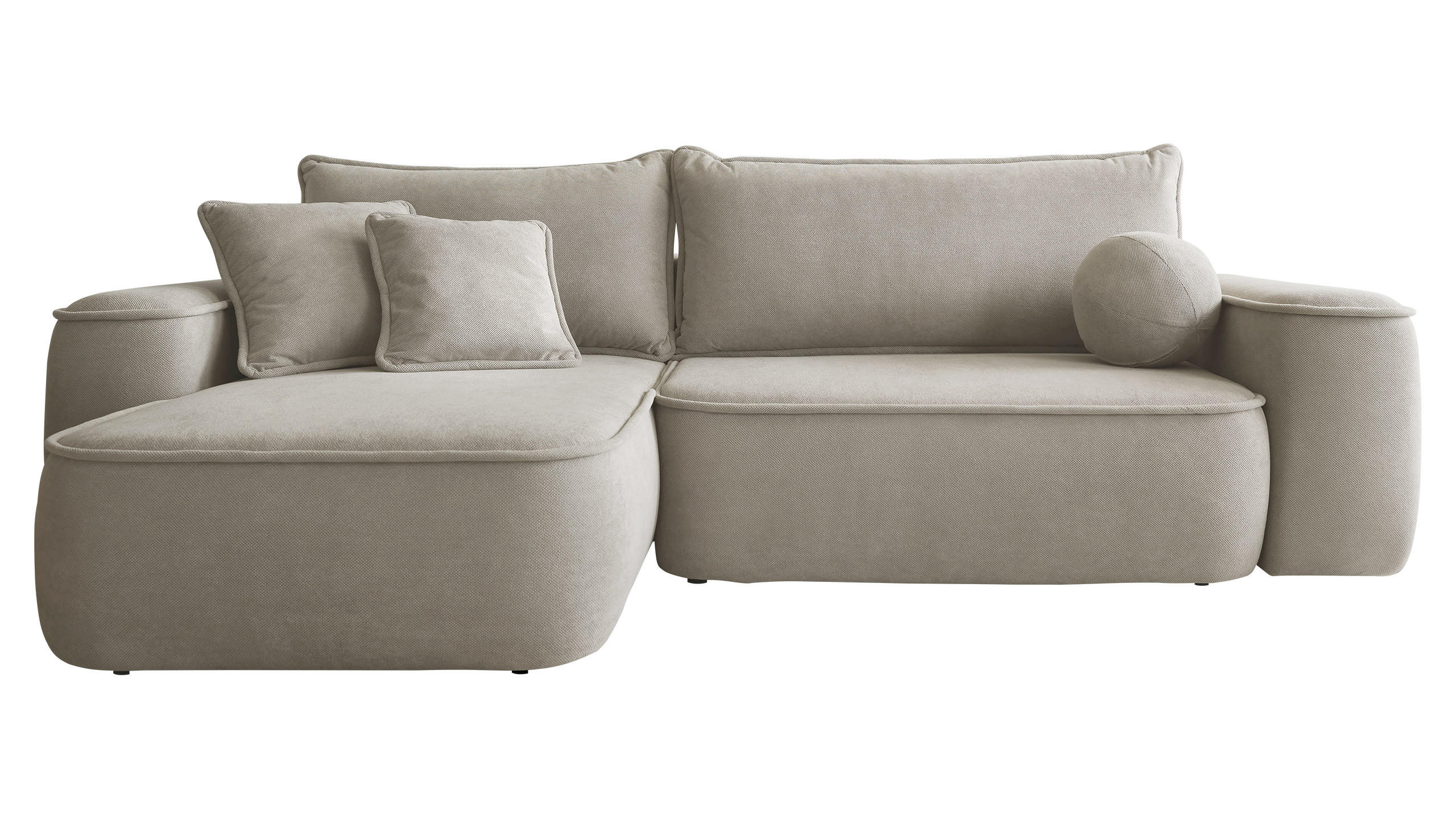 ECKSOFA Sandby - Beige/Schwarz, Holz/Kunststoff (283/168cm) - MIRJAN24