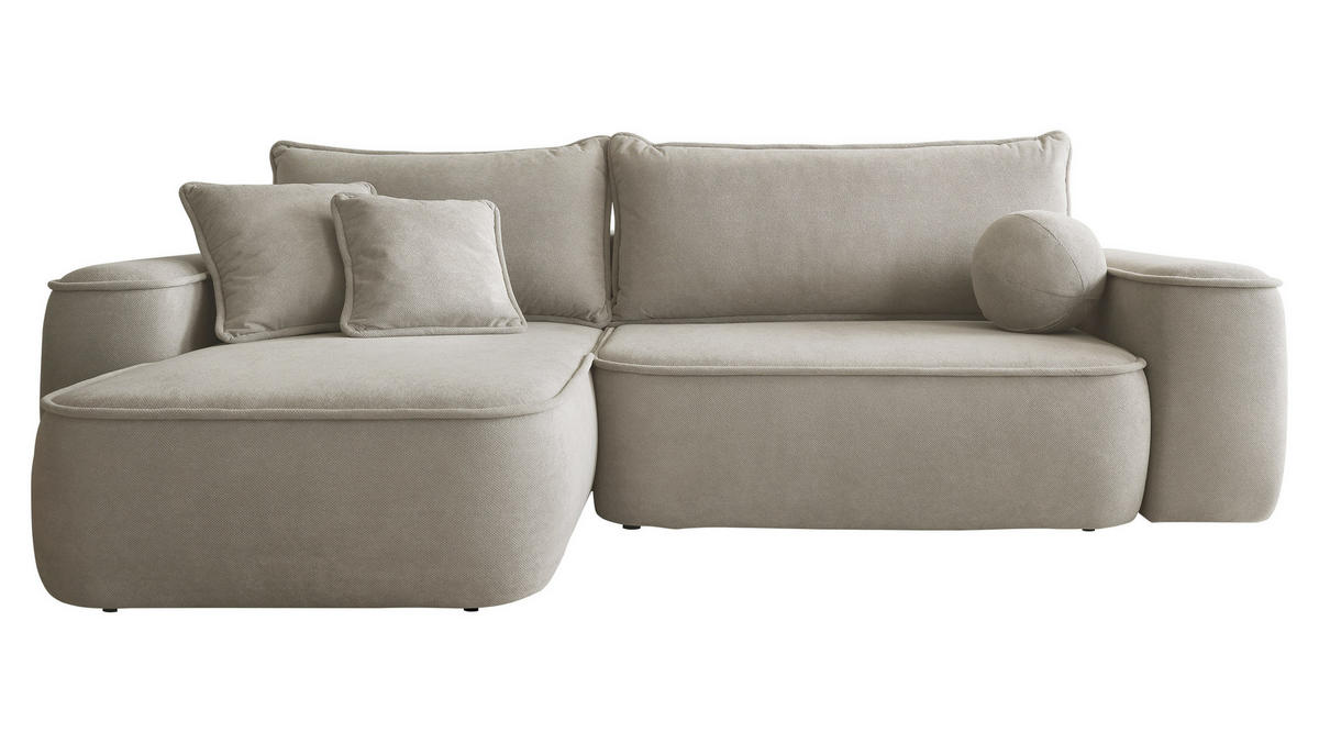 ECKSOFA Sandby - Beige/Schwarz, Holz/Kunststoff (283/168cm) - MIRJAN24