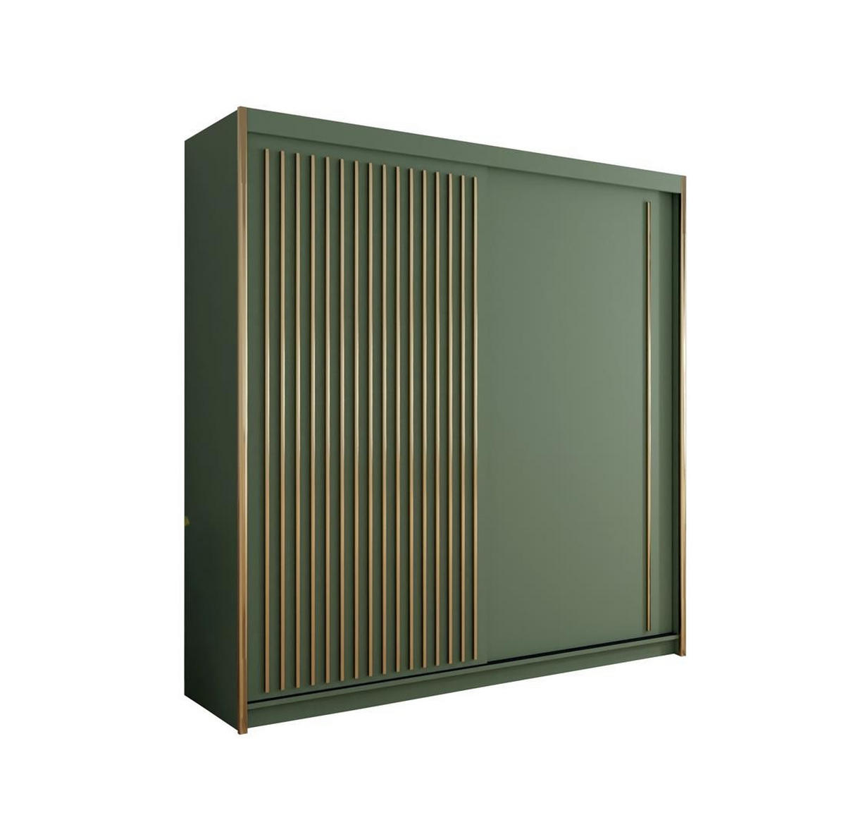 KLEIDERSCHRANK Tiara 203 Grün, Schiebeschrank - Grün, Holzwerkstoff (203/216/62cm) - Bettso