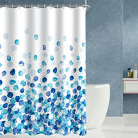 DUSCHVORHANG Blaue Blütenblätter 280 x 200 cm - Multicolor, Textil (280/200cm)