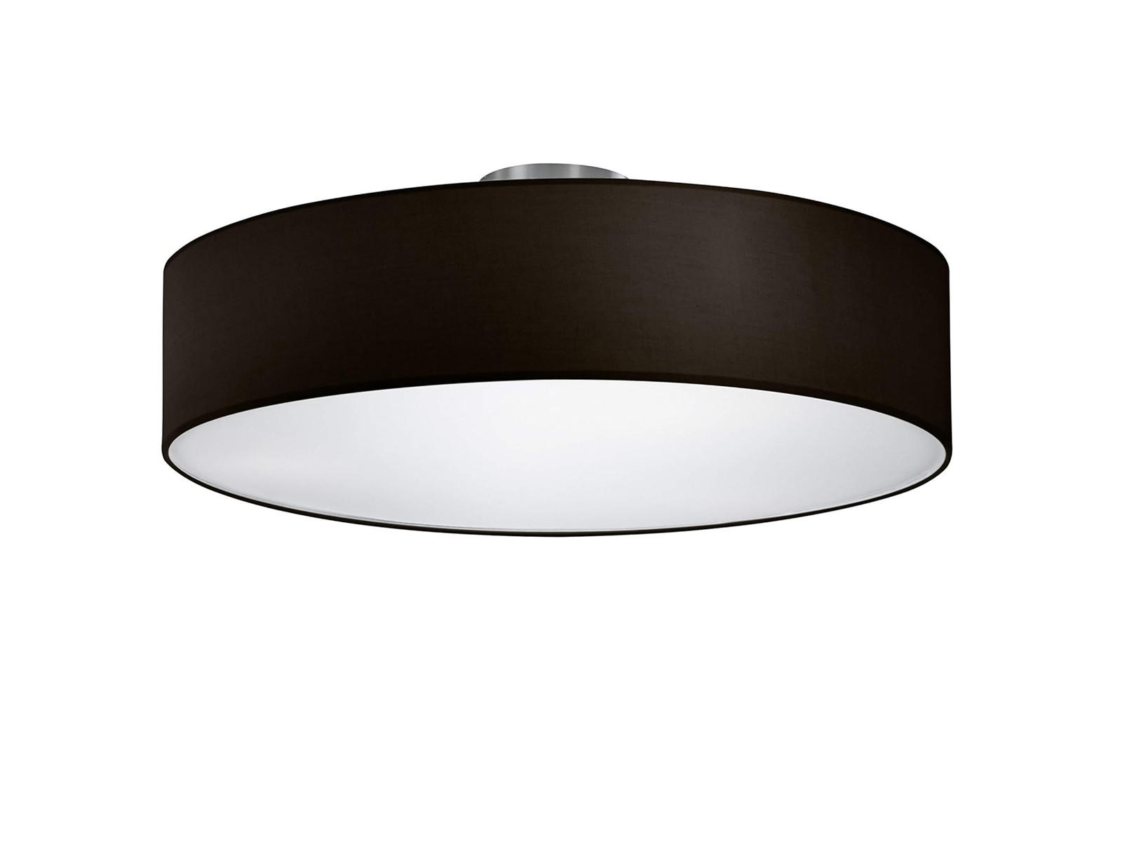LED-DECKENLAMPE Ø50cm, Lampenschirm Stoff Schwarz - Schwarz, Textil (50/50/17cm) - meineWunschleuchte