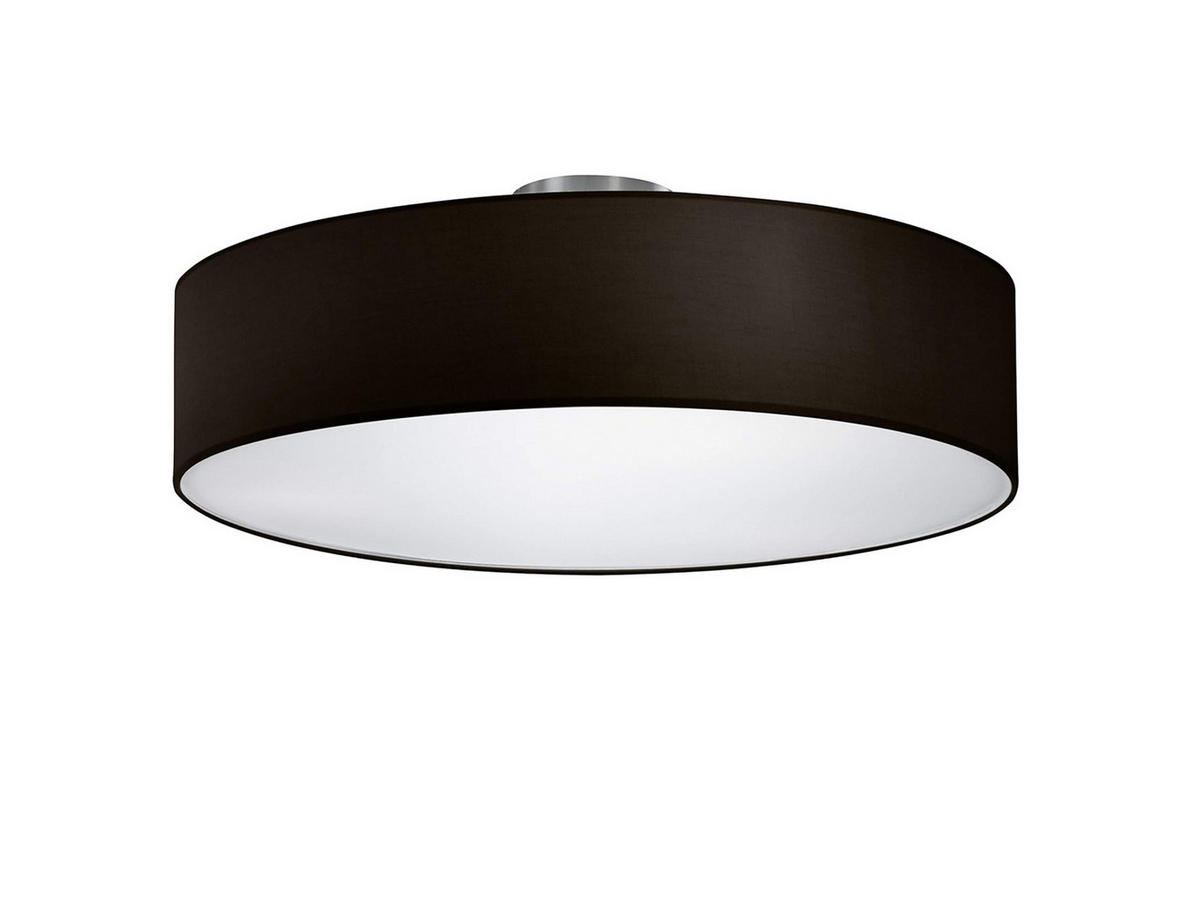 LED-DECKENLAMPE Ø50cm, Lampenschirm Stoff Schwarz - Schwarz, Textil (50/50/17cm) - meineWunschleuchte