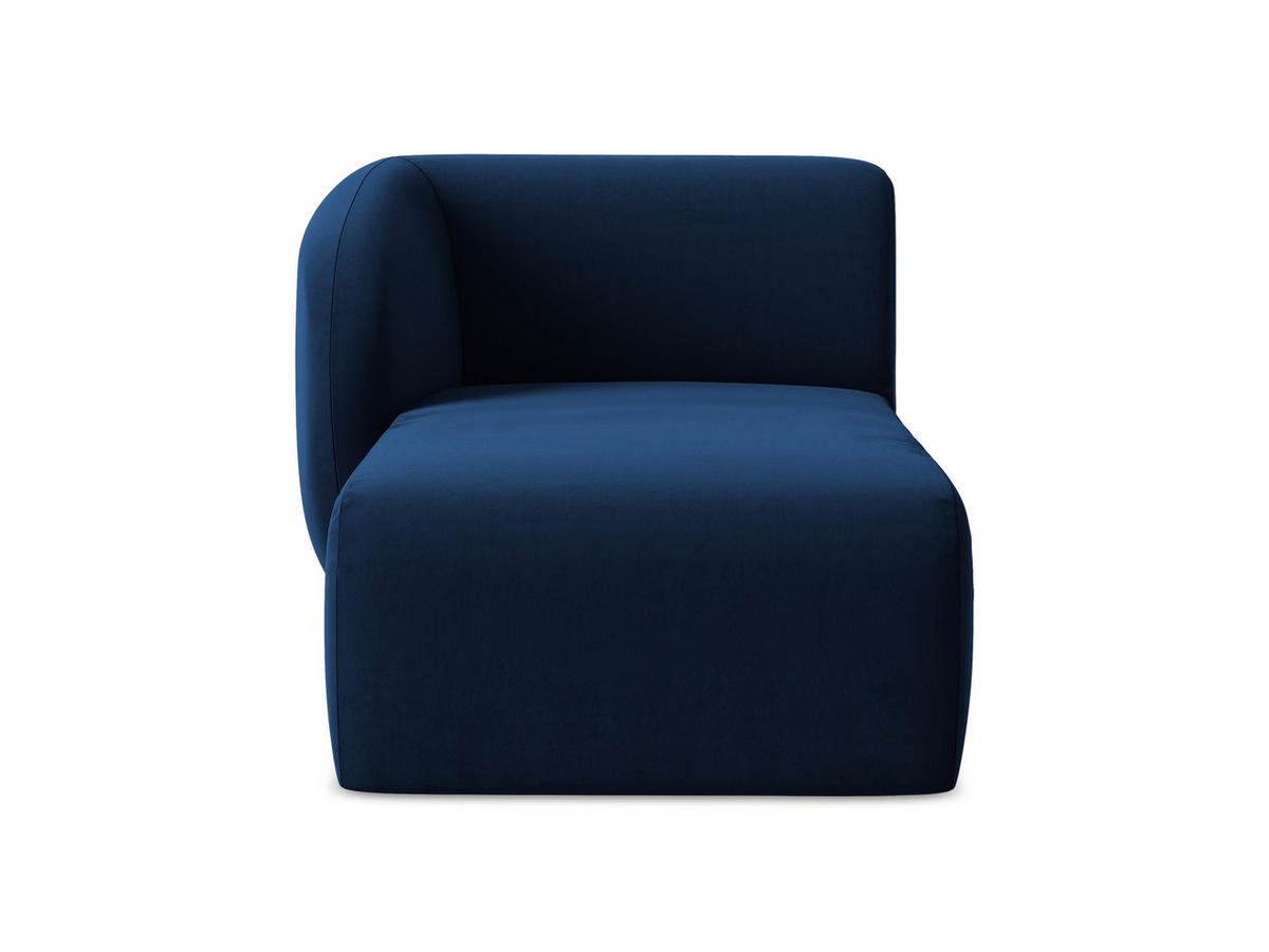 SOFAELEMENT Links Samt Stoff Blau - Türkis/Schwarz, Holzwerkstoff/Kunststoff (91/75/166cm) - Makamii