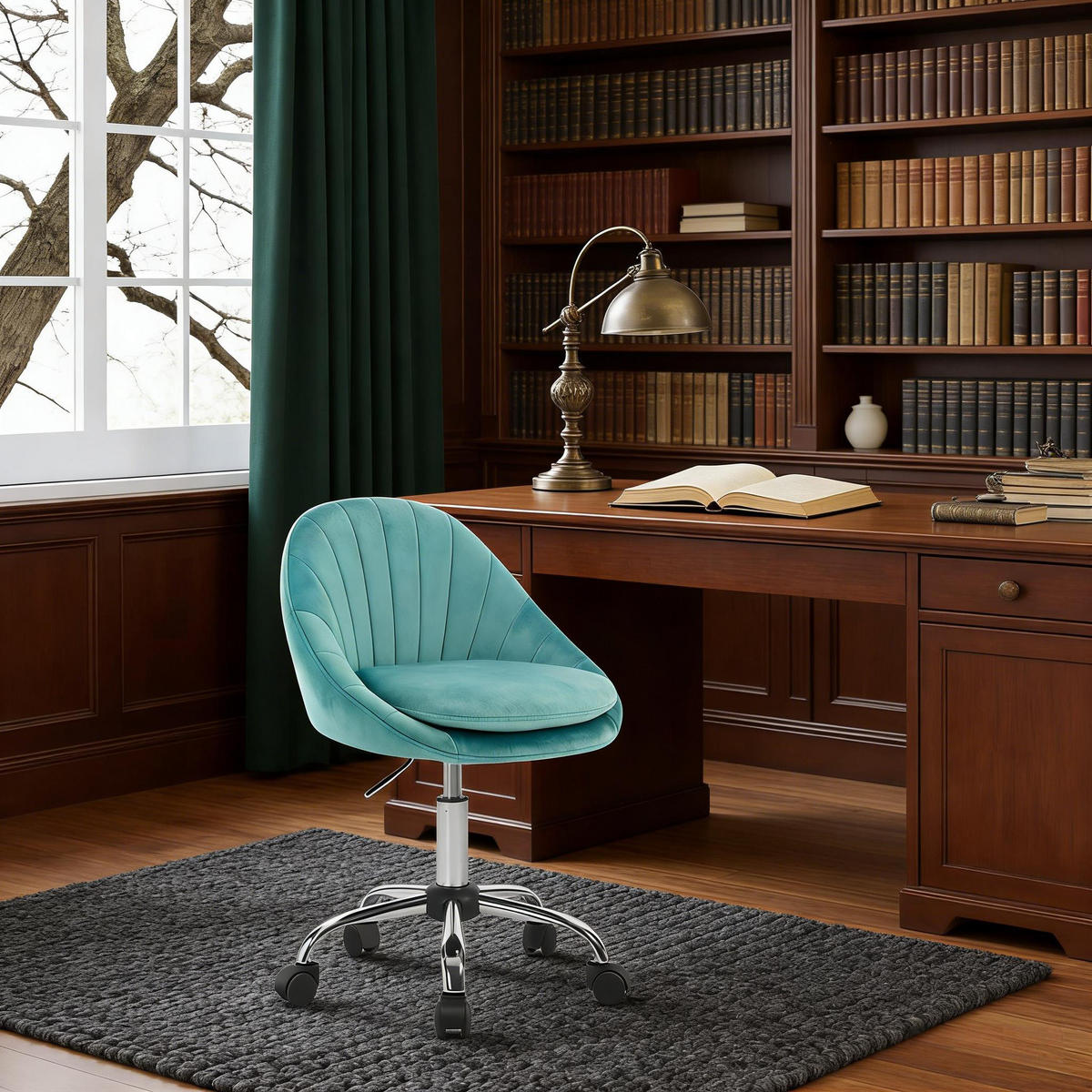 BÜROSTUHL Türkis 52/52/82 cm - Türkis, Metall (47.5/82/52cm) - PANGIVO