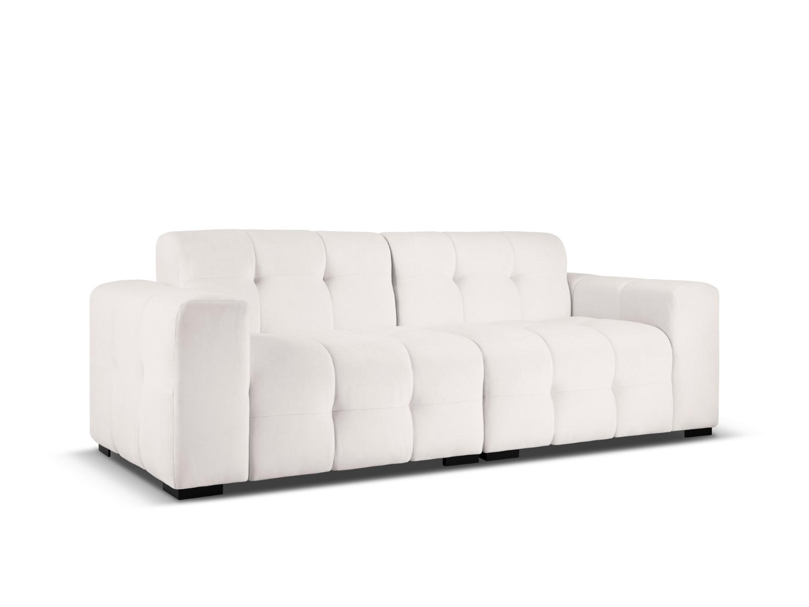 SOFA Kendal aus Samt hellgrau 4 Sitzplätze - Hellgrau, Textil (255/79/103cm) - Micadoni