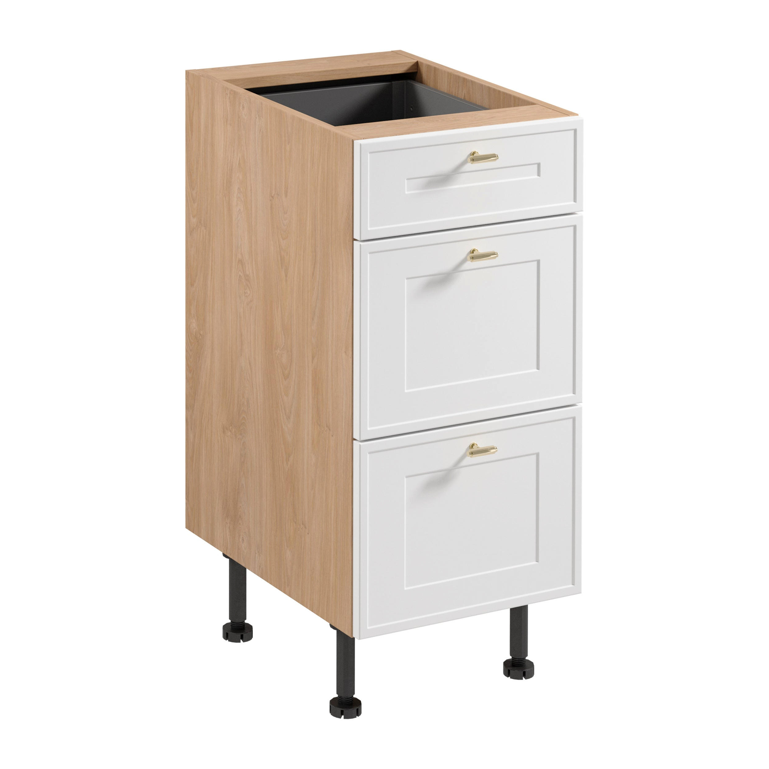 Royal24_Markt Unterschrank Sonoma Eiche, Weiß 40x87x52 cm