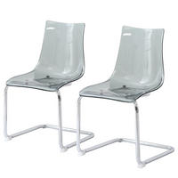 FREISCHWINGER 2ER-SET - Metall / Kunststoff - Chromfarben/Hellgrau, Kunststoff/Metall (47/82/51cm) - home24