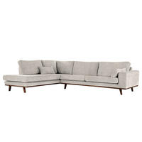 ECKSOFA mit Ottomane - Buchefarben/Grau, Textil (287/219cm) - home24