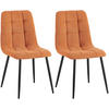 STUHL 2er Set Cord Orange - Schwarz/Orange, Textil/Metall (45/84/55cm) - CLP