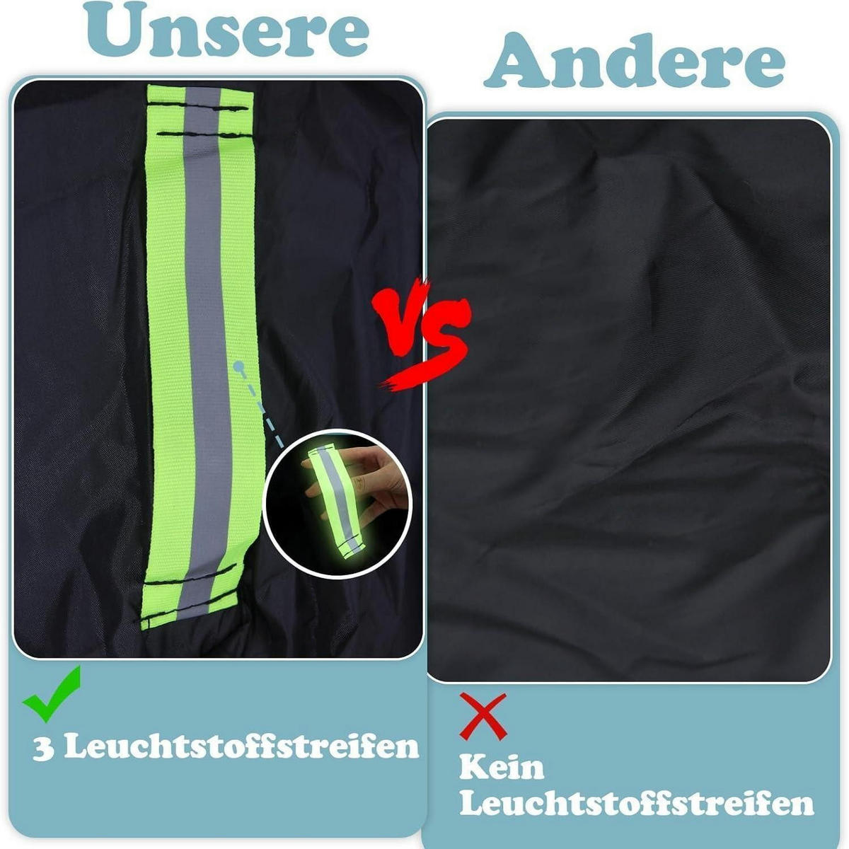 FAHRRADABDECKUNG Wasserdicht 205 x 110 x 80 cm 210D Oxford-Gewebe - Schwarz, Textil (110/80/205cm)