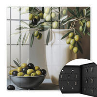 SCHLÜSSELBOX Schwarz 30x30 cm- Türöffnung nach rechts - Olivennatur - Grün, Metall (30/30/5cm) - TULUP