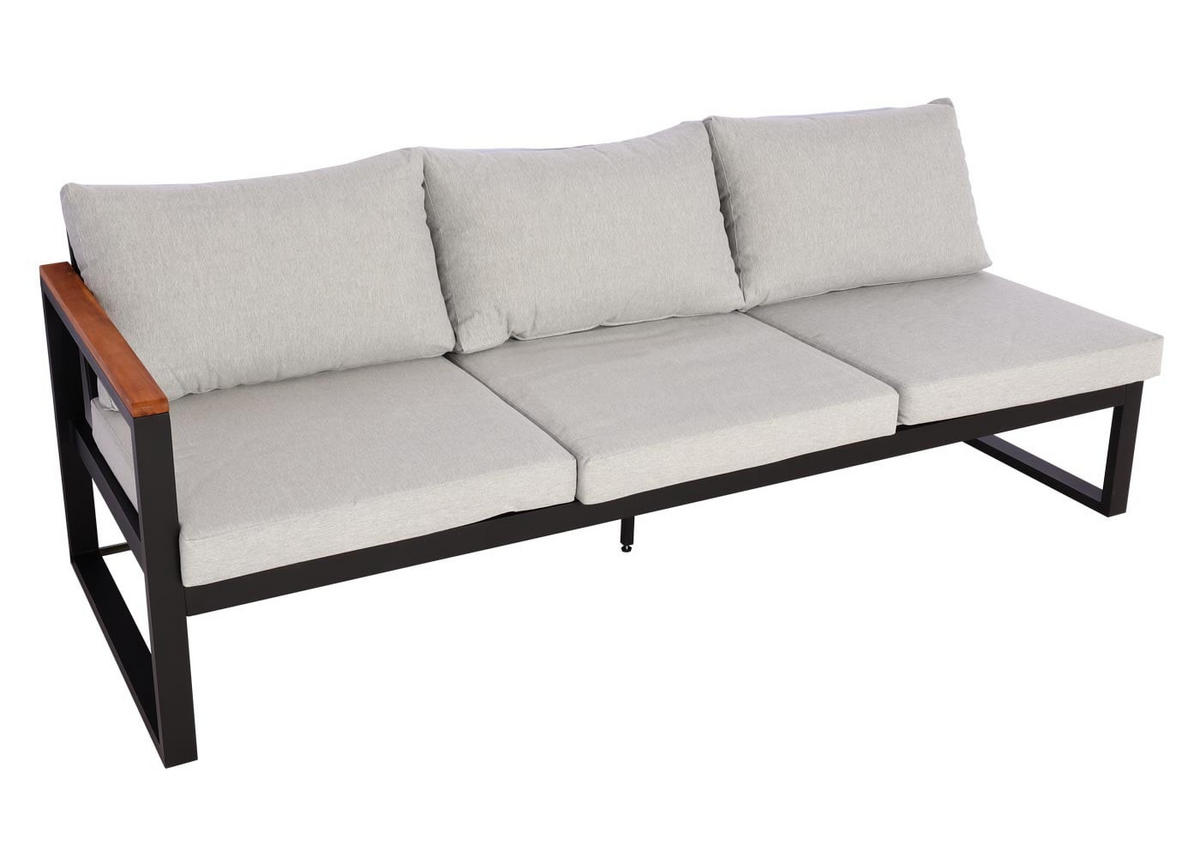GARTENLOUNGE Garnitur Hellgrau - Grau, Metall - PROREGAL