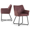 ARMLEHNSTUHL BREIGHT Merlot 2 Stück - Rotbraun, Textil/Metall (56/83/59cm) - B&D Home