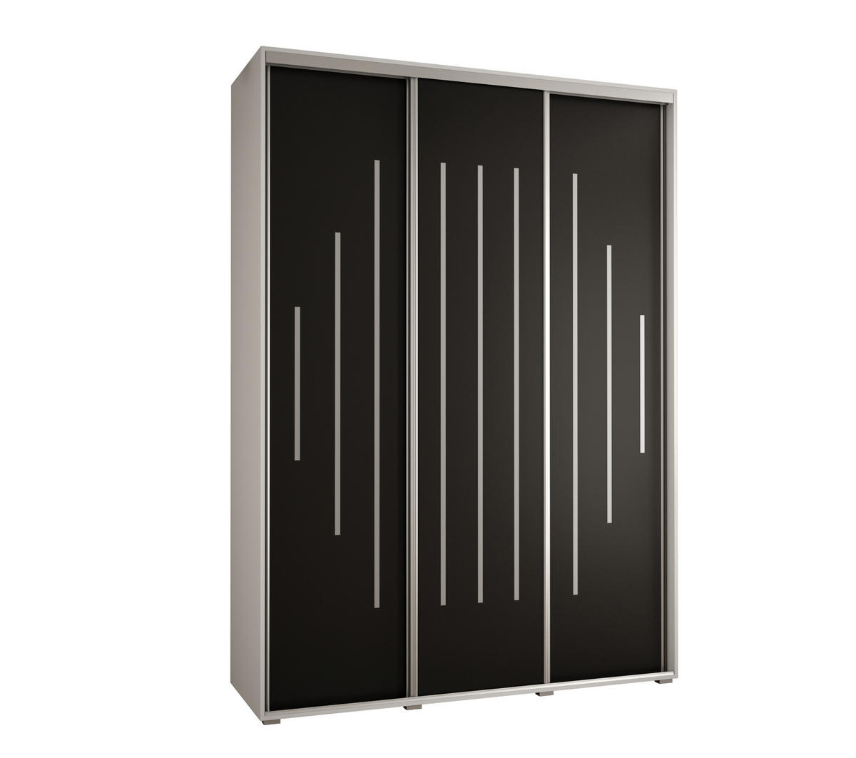 SCHWEBETÜRENSCHRANK 235,2/170/45 3-türig - Silberfarben/Schwarz, Holz/Metall (170/235/45cm) - Abiks Möbel