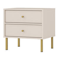 NACHTTISCH Oktio Sandbeige 52 cm - Beige/Goldfarben, Holzwerkstoff/Metall (51.8/50/40.8cm) - Selsey