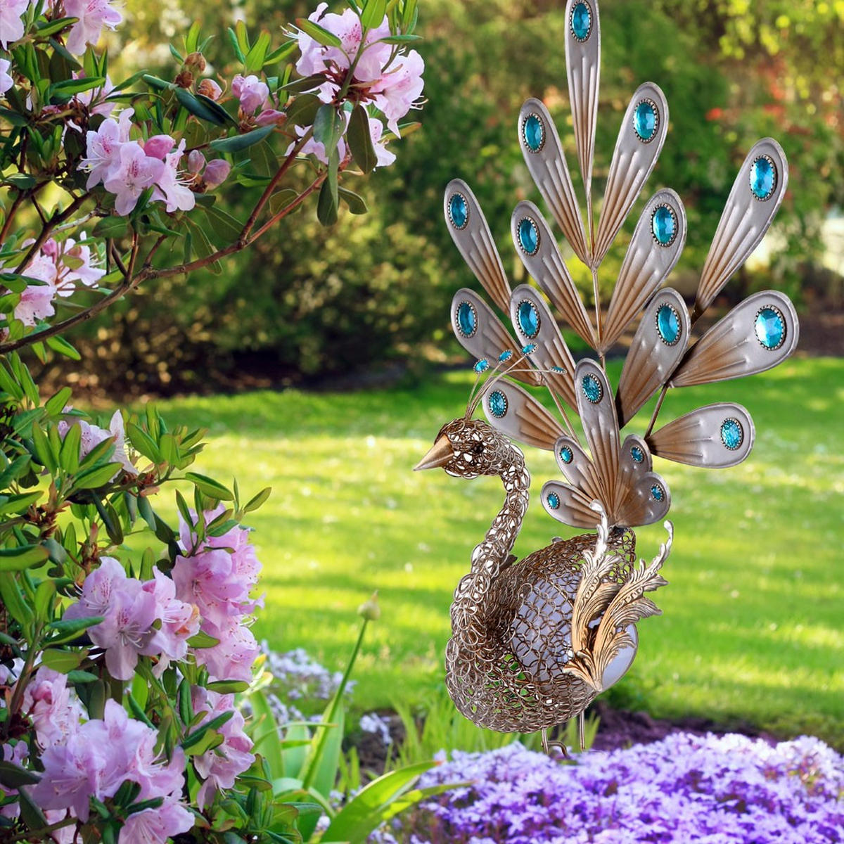 LED AUSSENLEUCHTE Solar Silber - Silberfarben, Metall (38/21.3/56.8cm) - Globo Lighting