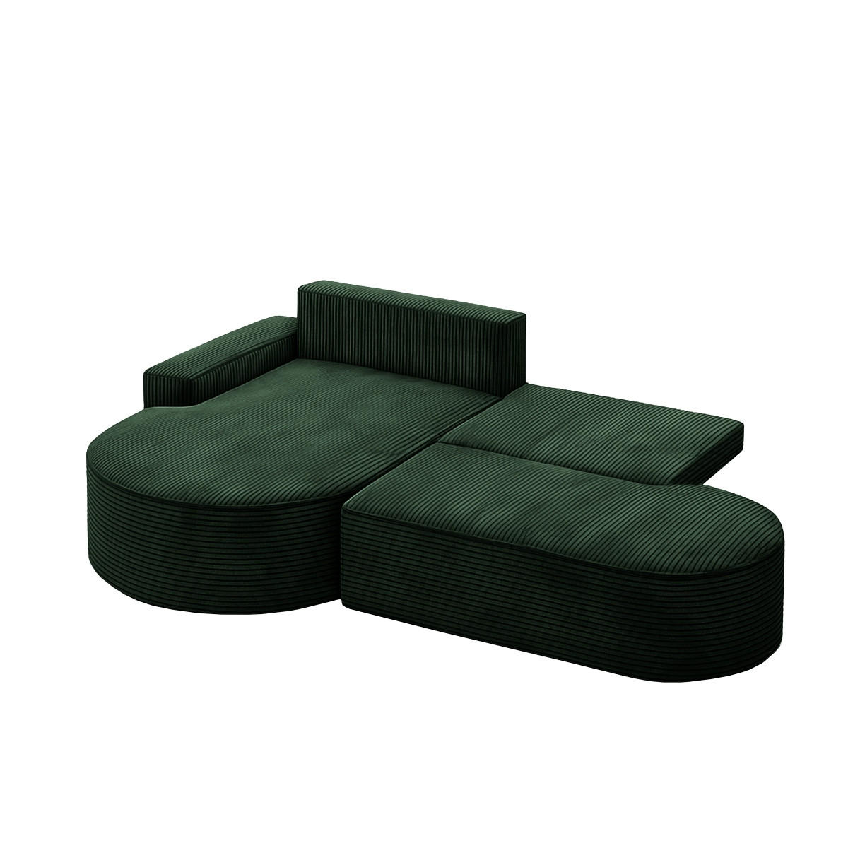 ECKSOFA Modena Pro - Komfort Und Stil Stoff Poso Grün Links - Grün, Holz (179/278cm) - Kaiser Möbel