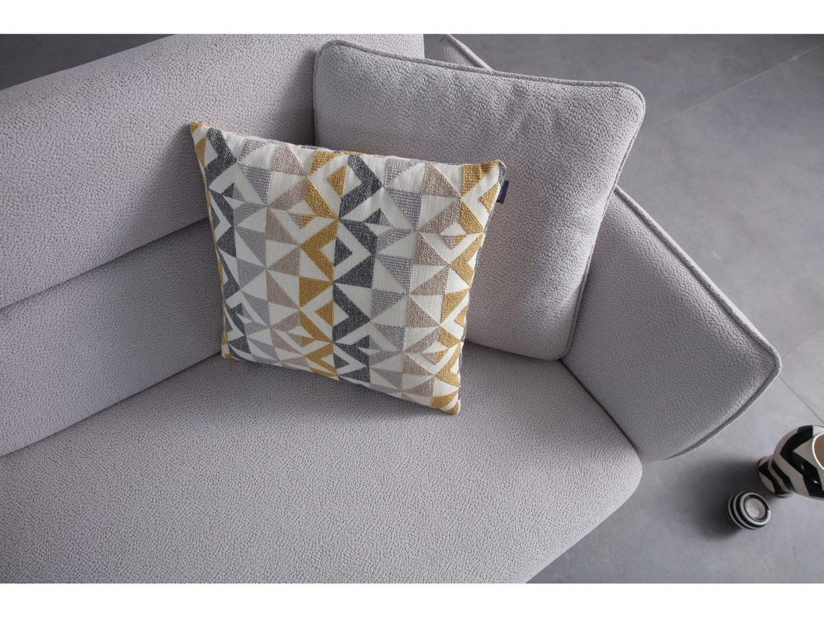 SOFA Dolcezza 2-Sitzer Bouclé Hellgrau - Hellgrau, Kunststoff/Textil (175/84/90cm)