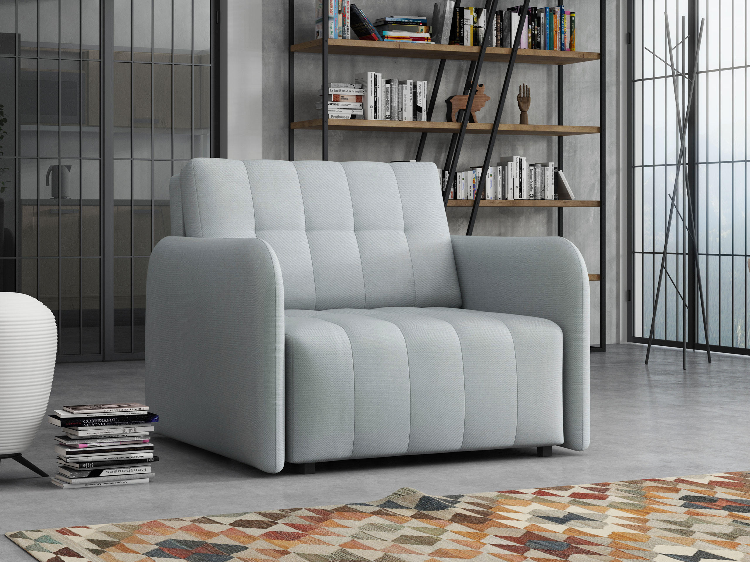 SCHLAFSOFA Viva Grand I - Hellgrau/Schwarz, Holz/Kunststoff (98/85/95cm) - MIRJAN24