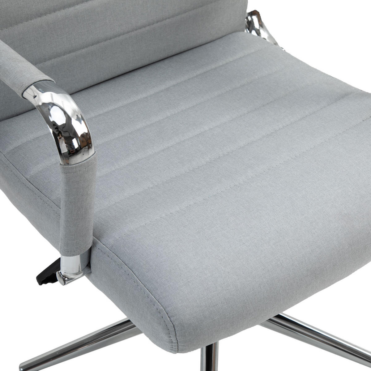 SCHREIBTISCHSTUHL OFFICE COMFORT HB Stoffbezug Hellgrau - Silberfarben/Hellgrau, Textil/Metall (57/120/53cm) - SVITA