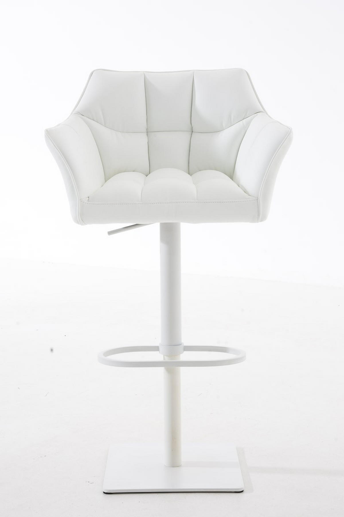 BARHOCKER Damaso 88x64x45 cm weiß - Weiß, Leder (64/88/45cm) - furnicato