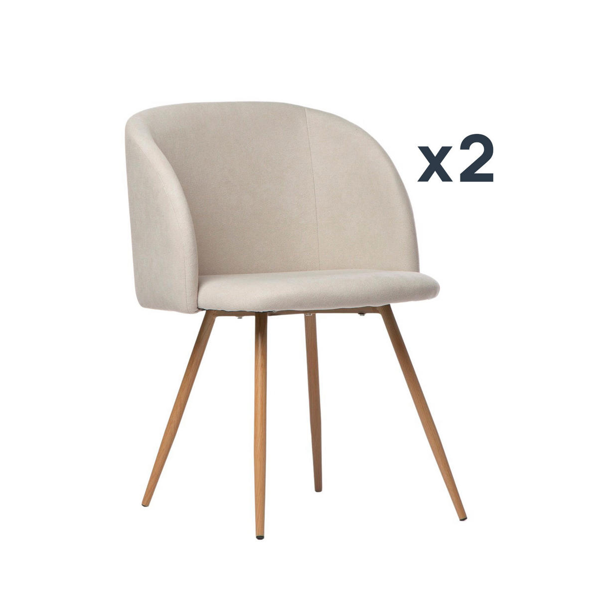 ESSZIMMERSTUHL Scot Beige 54 cm x 82 cm 2er-Set - Beige, Textil (54/82/48cm)