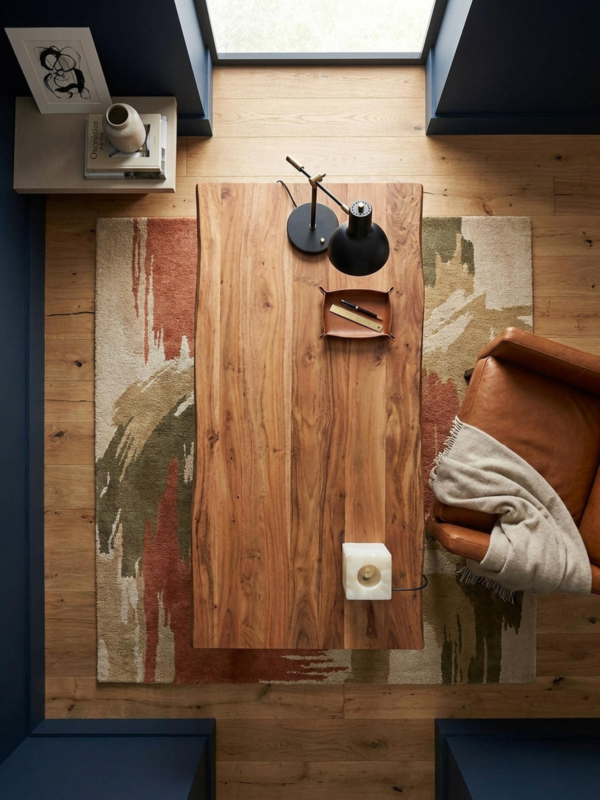SCHREIBTISCH Massivholz Baumkante Handgefertigt Akazie TARN, Goldbraun-Schwarz 160x80x76 cm - Schwarz/Braun, Holz/Metall (80/160/76cm) - KADIMA DESIGN
