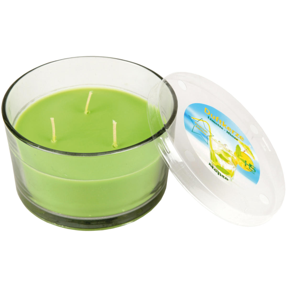 DUFTKERZE "Cocktail Edition" Mojito - Hellgrün, Naturmaterialien (13/8cm)