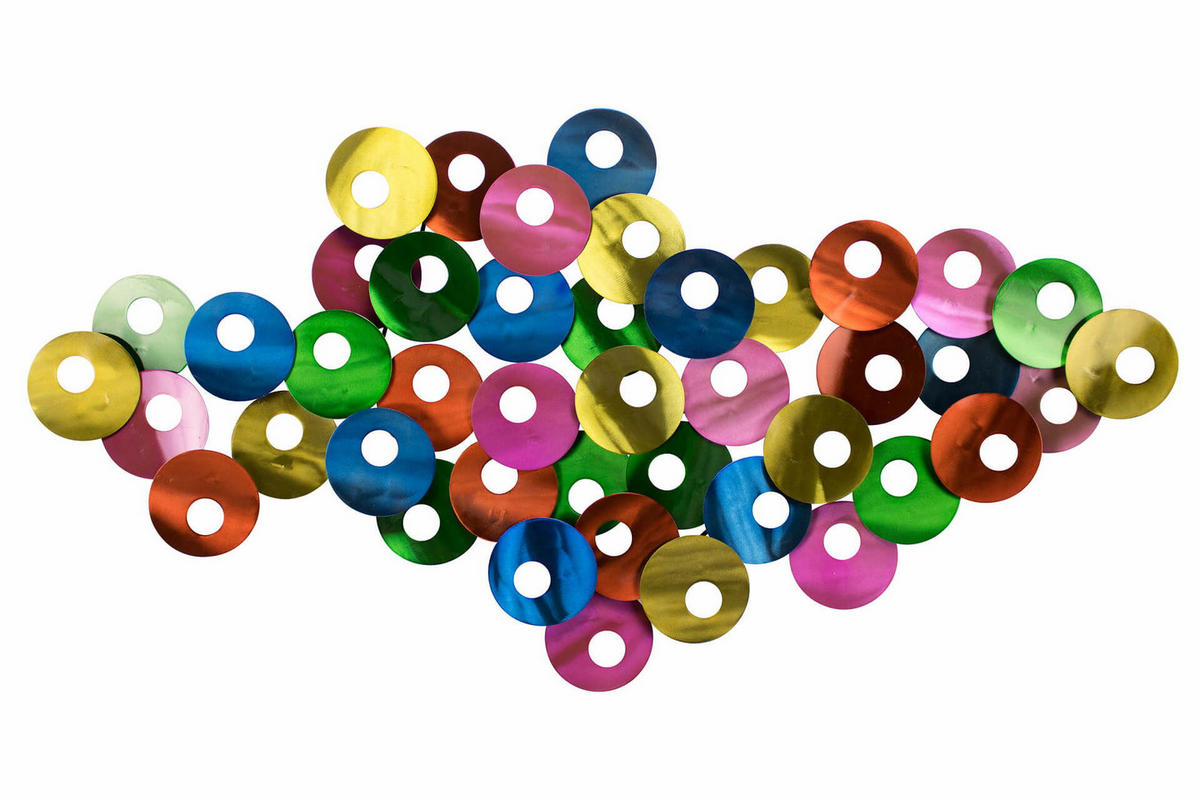 WANDDEKO Bunt 126/67 cm - Multicolor, Metall (2.58/67/7cm) - KUNSTLOFT