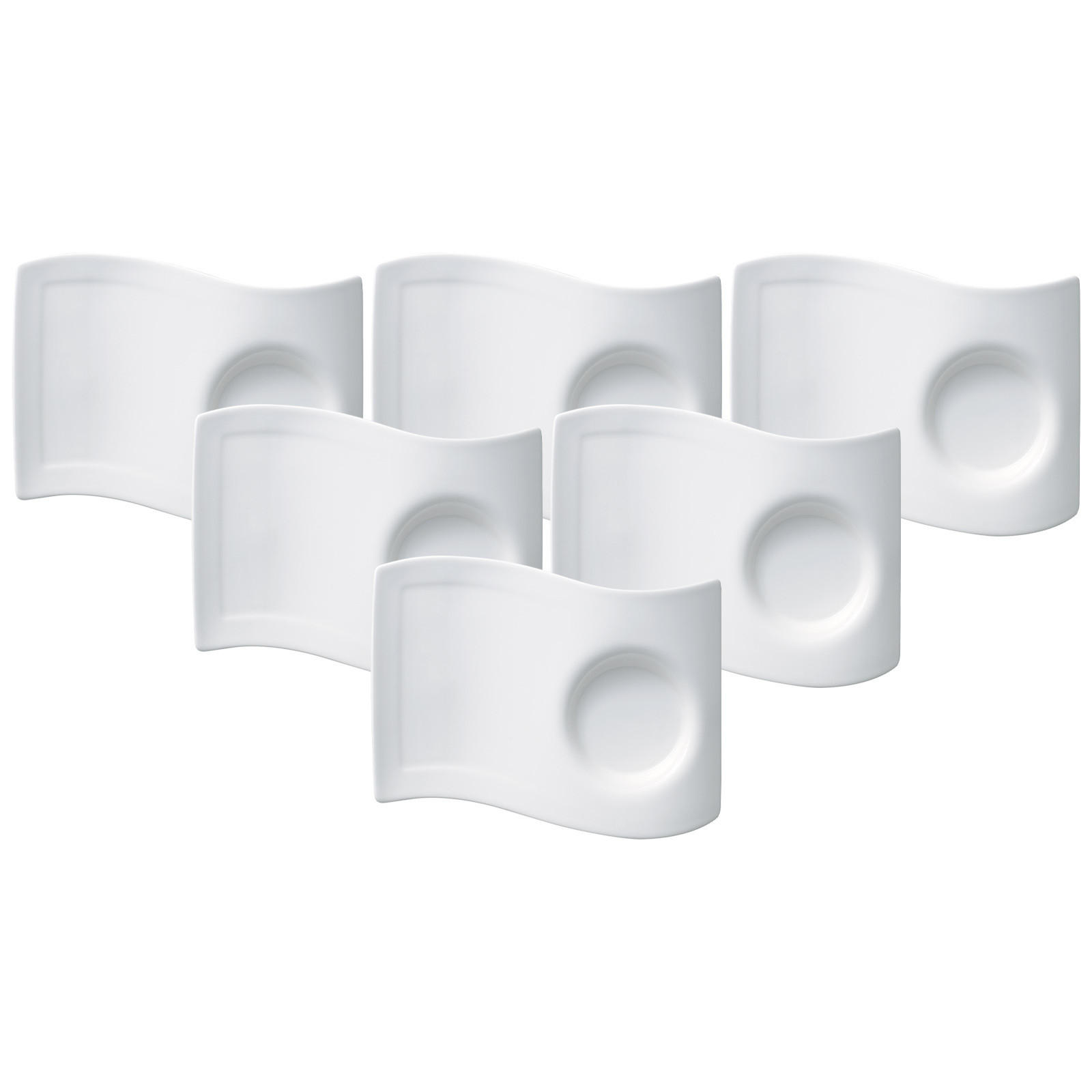 KAFFEE UNTERTELLER NewWave weiß 20 x 14 cm 6er Set - Weiß, Keramik (1cm) - Villeroy & Boch