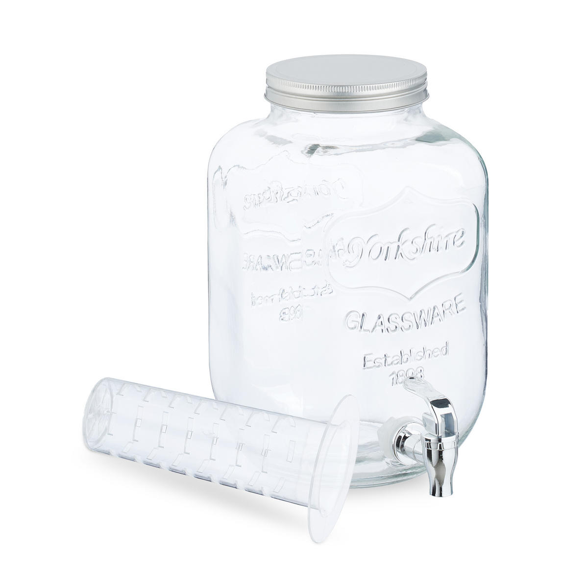 GETRÄNKESPENDER - Transparent, Glas/Kunststoff (5L) - Relaxdays