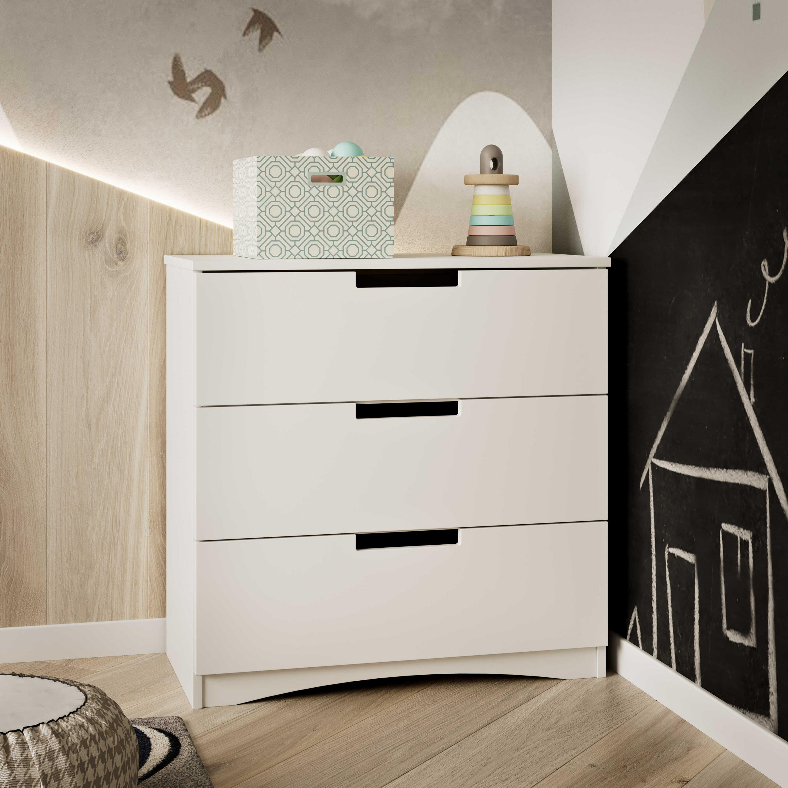 KOMMODE CLASSIC Weiß 80/80/41 - Weiß, Holzwerkstoff (80/80/41cm) - RAUMHIRSCH FURNITURE