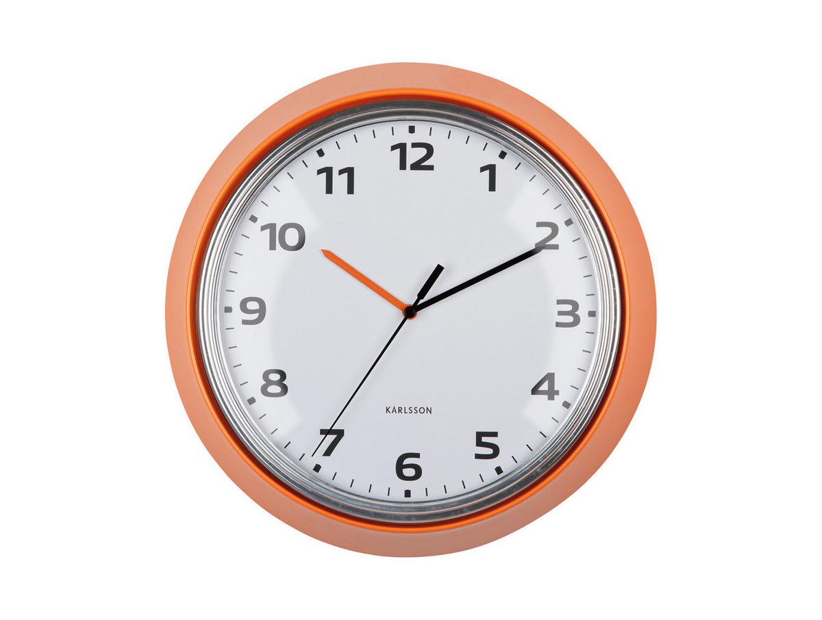 WANDUHR Modern Retro Ø34 cm - Orange, Metall (34/1/34cm) - Karlsson