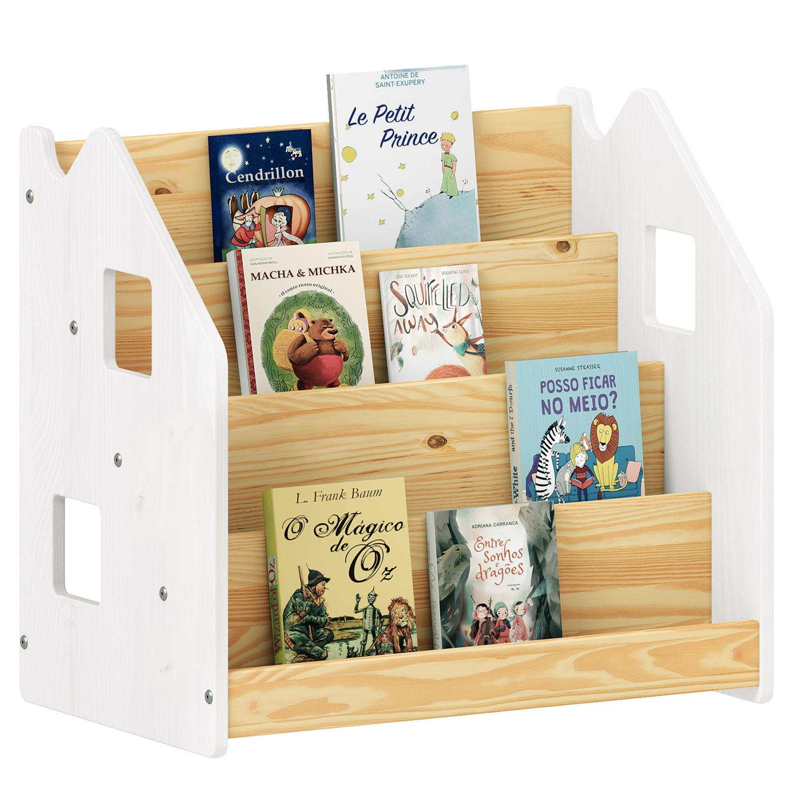 BÜCHERREGAL BRUNO - Naturfarben/Weiß, Holz (65/60/40cm) - IDIMEX