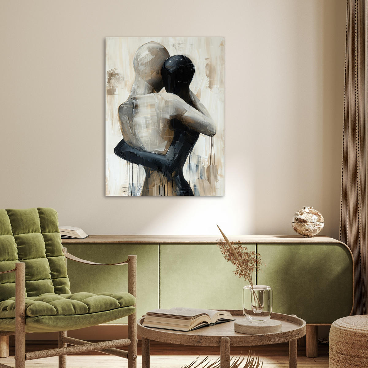 POSTER Abstrakt - Liebe - Schwarz und weiß - Modern 60x80 cm - Schwarz, Papier (60/80/0.1cm) - MuchoWow