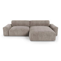 ECKSOFA RECHTS Samt Taupe 310cm - Taupe, Textil (310/174cm) - Sia Home