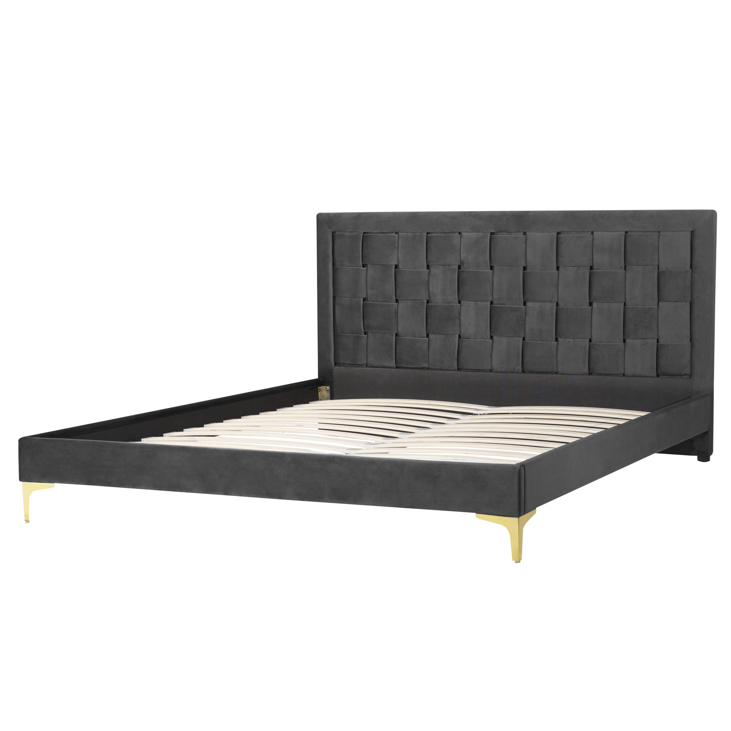 DOPPELBETT 160/200cm Schwarz Limoux - Schwarz, Textil (160/200cm) - Beliani
