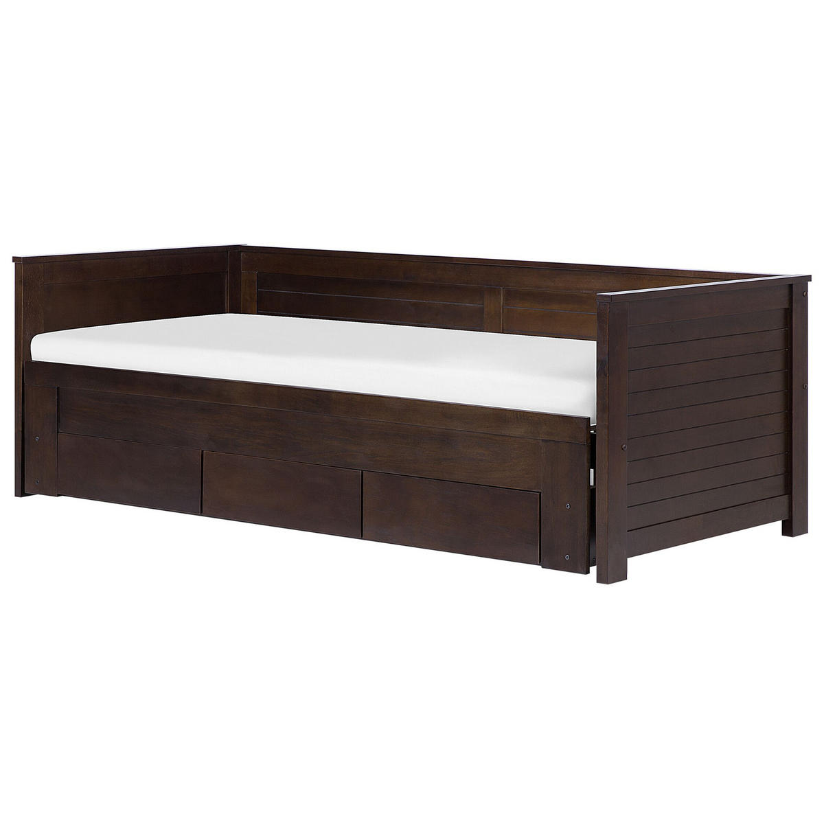 TAGESBETT 90/200 cm Dunkelbraun Cahors - Dunkelbraun, Holz (90/200cm) - Beliani