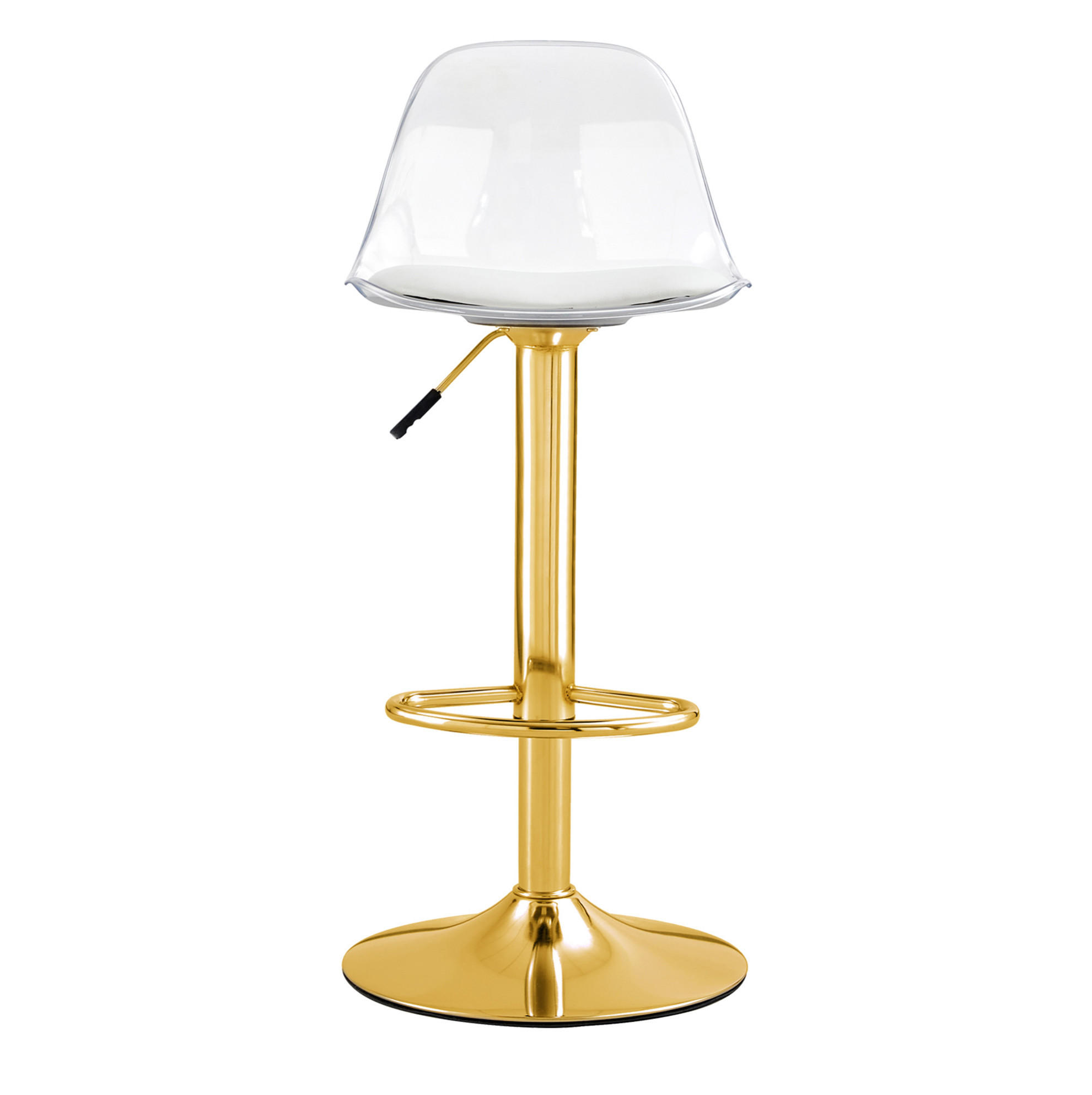 BARHOCKER 2er-Set höhenverstellbar 82-104 cm Gold Transparent - Transparent, Metall (40.5/104/40.5cm) - Meubliv