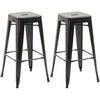 BARHOCKER 2er Set Metall schwarz - Schwarz, Metall (43/76/43cm) - CLP