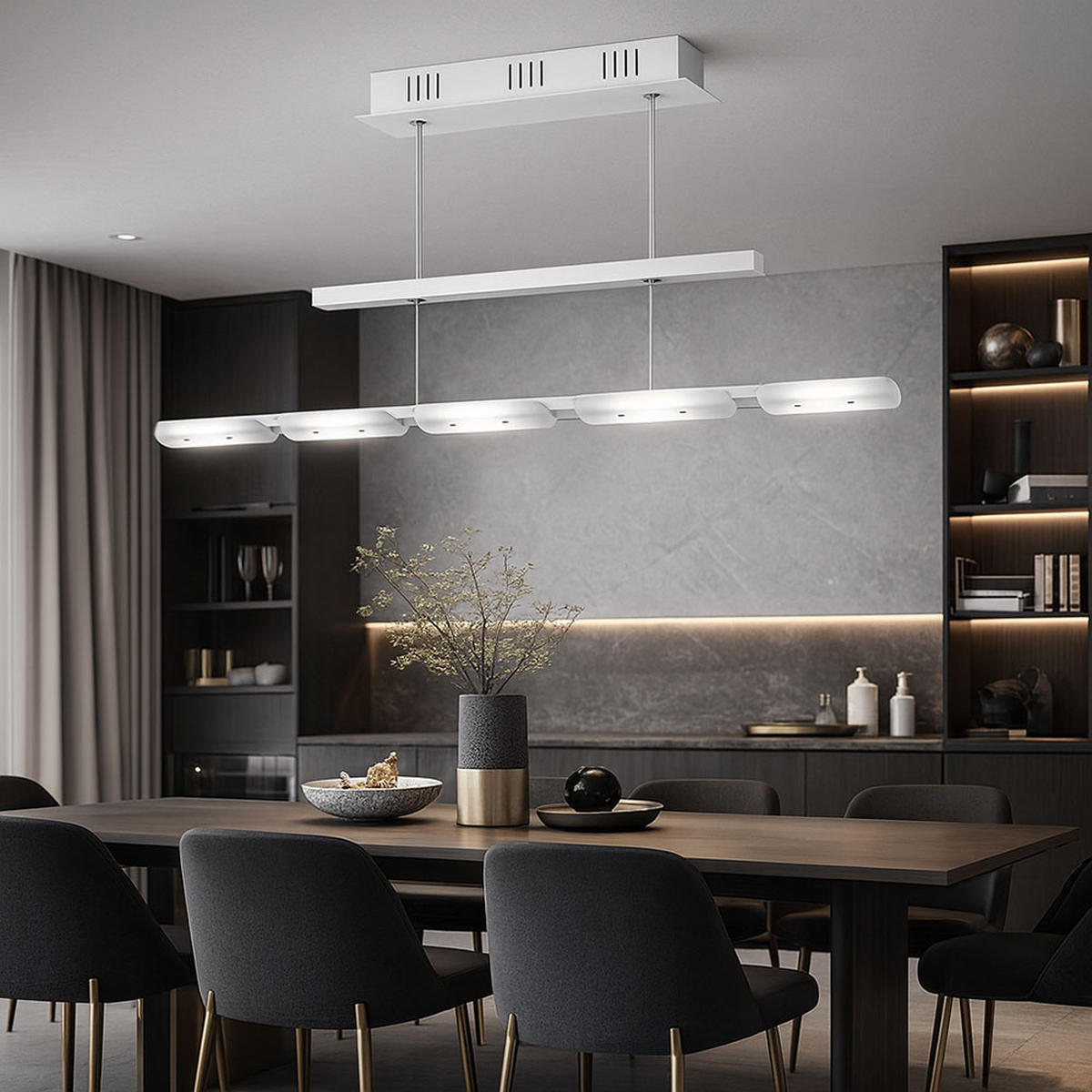 LED HÄNGELEUCHTE TIGHT Weiß Aluminium Stahl - Weiß, Glas (89/10/110cm)