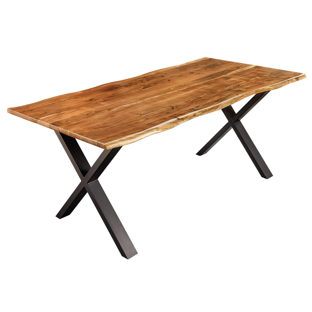 ESSTISCH MAMMUT NATURE Akazie 180cm - Schwarz/Braun, Holz/Metall (90/180/77cm) - riess-ambiente