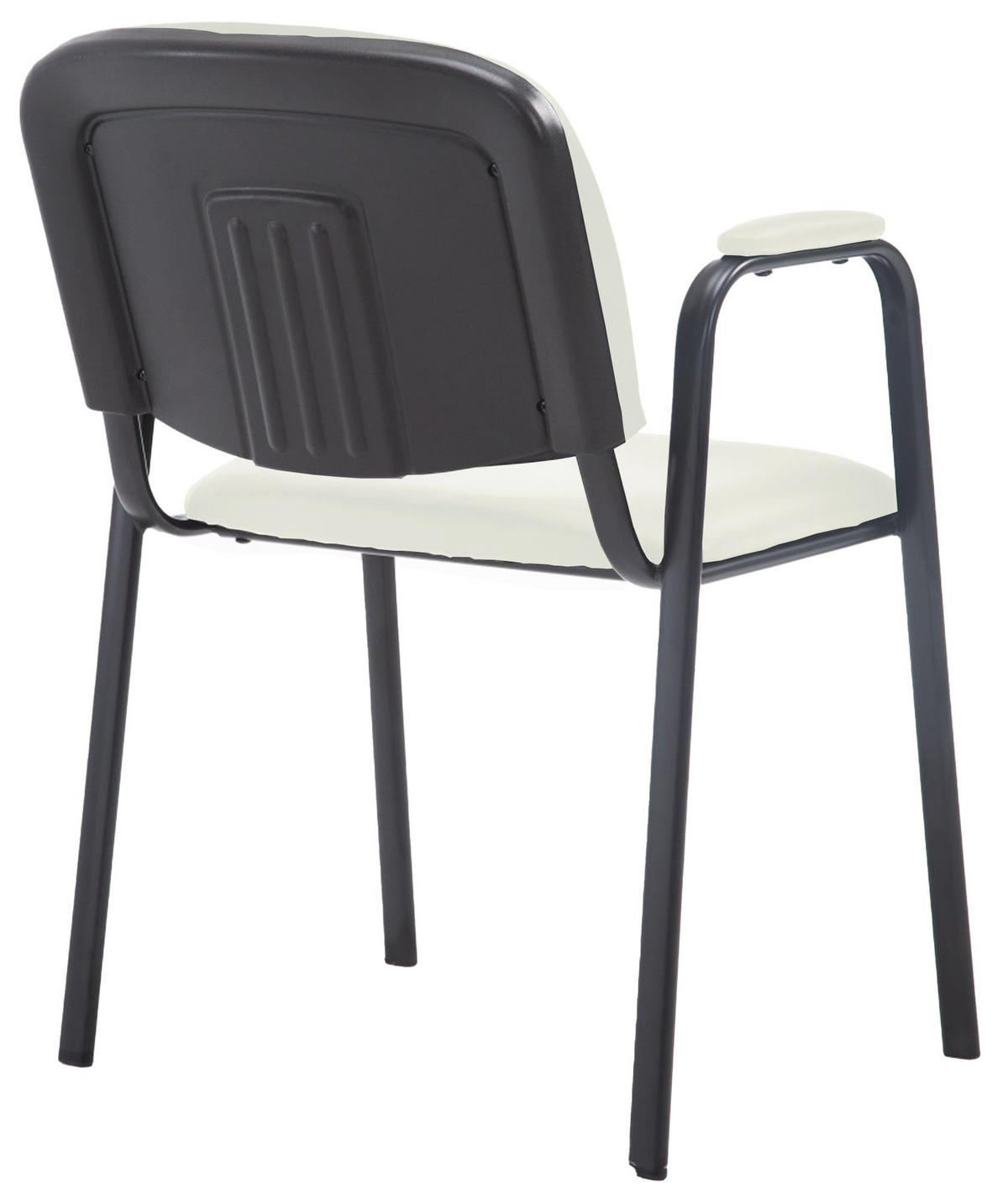 BESUCHERSTUHL Lederlook creme - Creme/Schwarz, Textil/Metall (53/79/55cm) - CLP