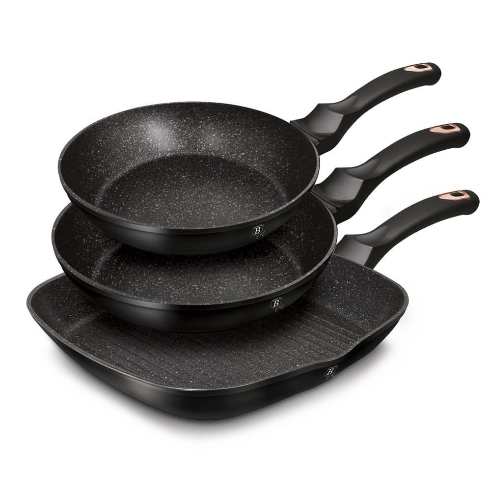 PFANNENSET Schwarz 28/28/5 cm BH6156 - Schwarz, Metall - Berlinger Haus