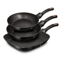 PFANNENSET Schwarz 28/28/5 cm BH6156 - Schwarz, Metall - Berlinger Haus