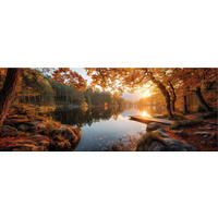 GLASBILD 80x30 cm See Landschaft - Orange, Glas (80/30cm) - artissimo