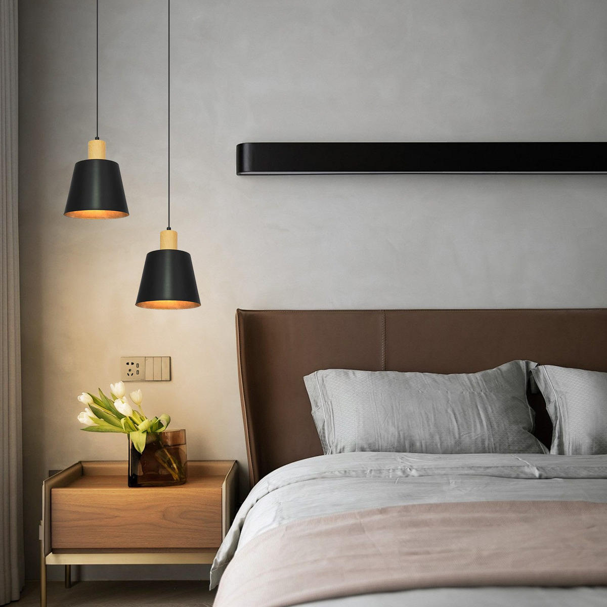 KRONLEUCHTER Hellanar 20.0/20.0/149.0 cm (2er-set) - Schwarz, Metall (149/20/20cm) - ZMH